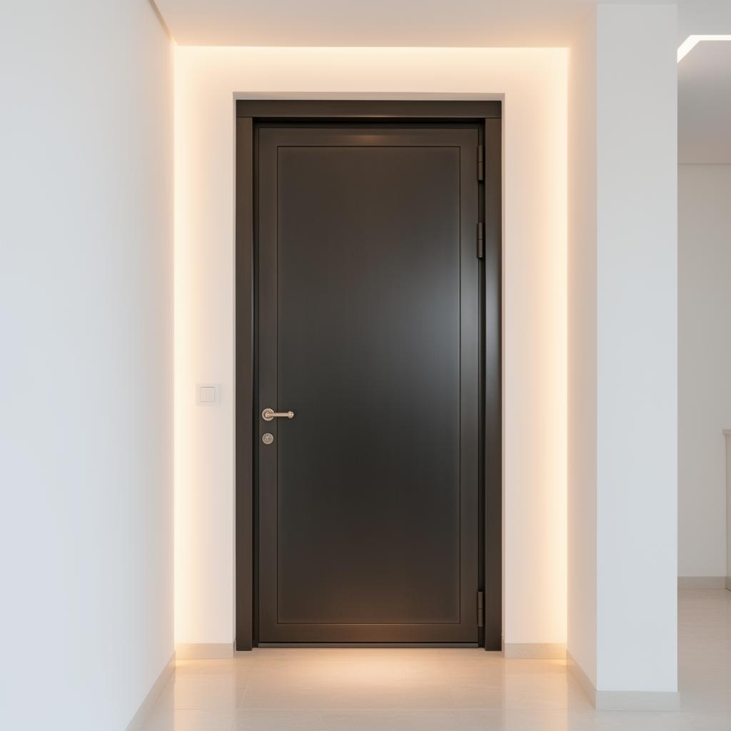 Porta blindada certificada Engeblind instalada em residência moderna